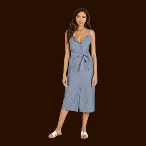 LACAUSA Ladies Bluebell Chambray Demim Midi Dress